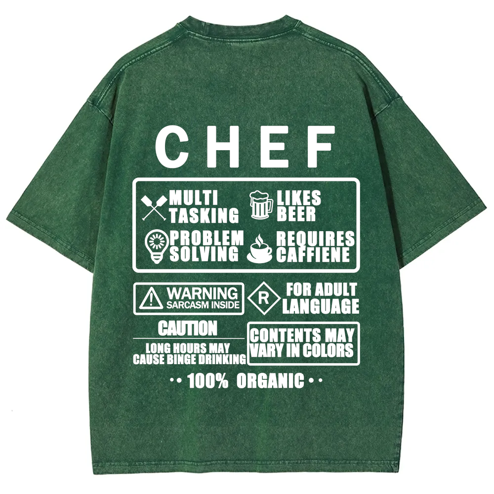 Chef Unisex Fit Washed T-Shirt