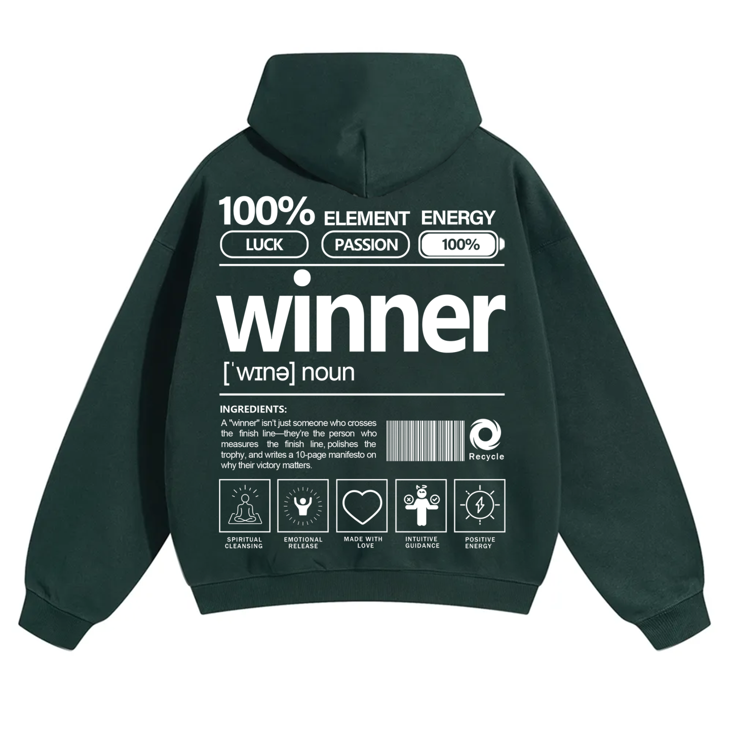 Winner Unisex Fit Solid Color Hoodie
