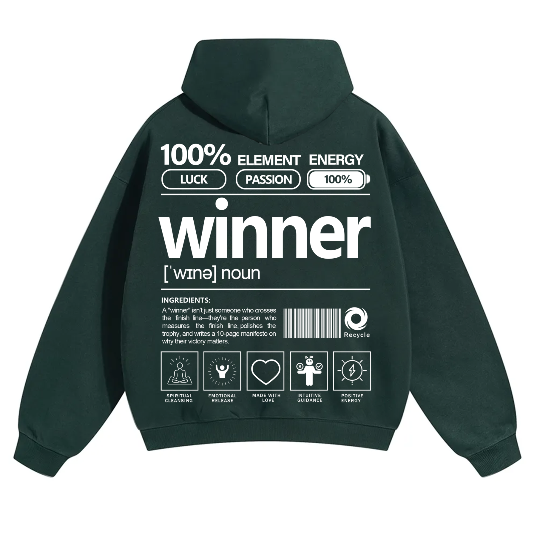 Winner Unisex Fit Solid Color Hoodie