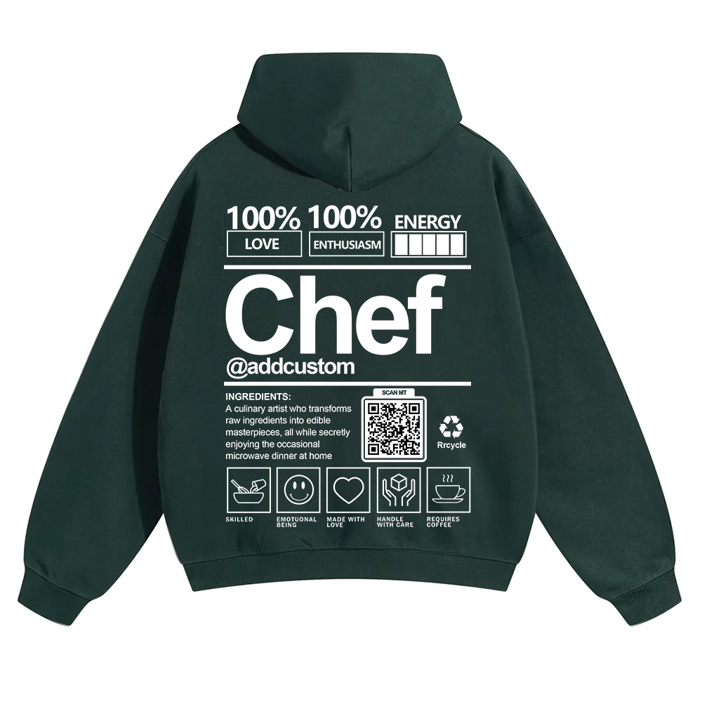 Chef Addcustom QR Code Solid Color Hoodie