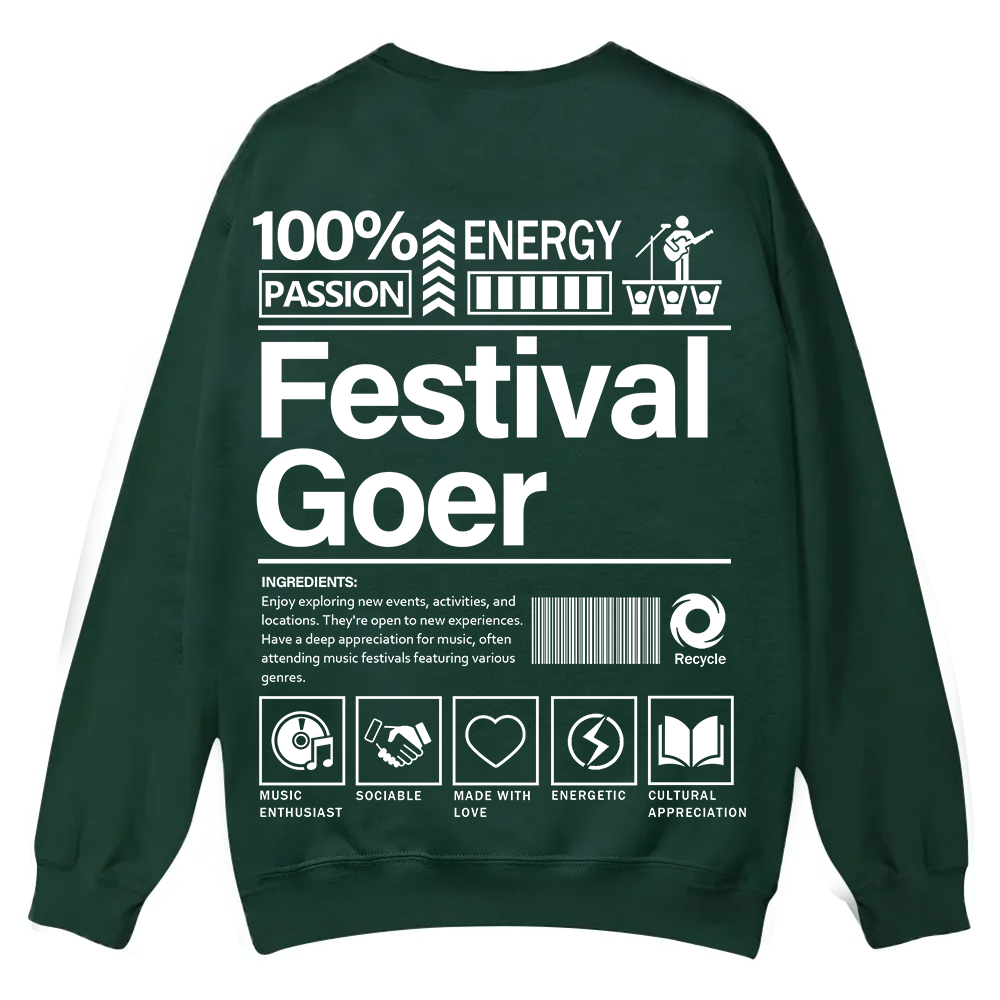 Festival Goer Casual Crewneck Sweatshirt wearishow