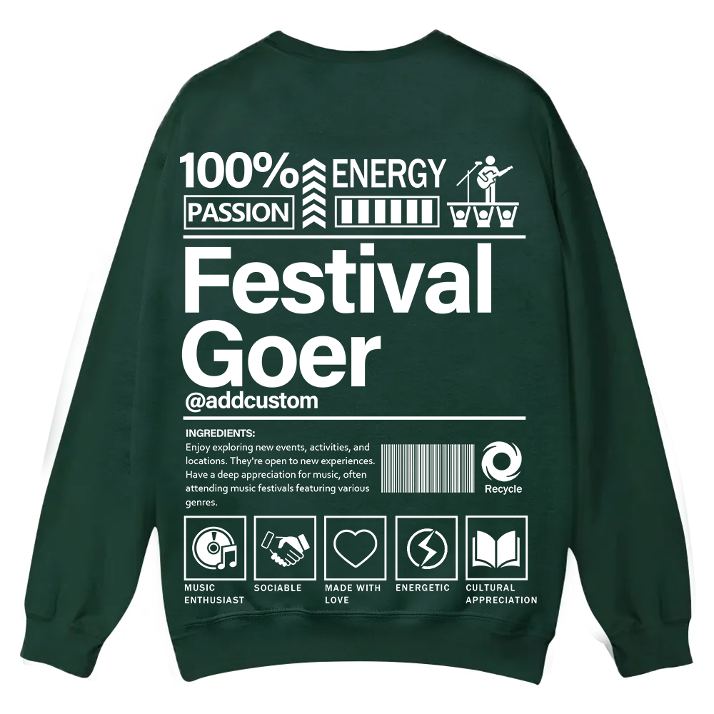 Festival Goer Custom Unisex Casual Crewneck Sweatshirt wearishow