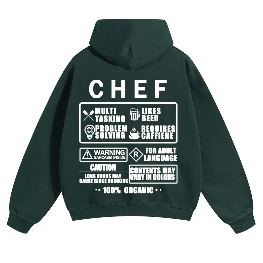 Chef Solid Color Hoodie Customscool