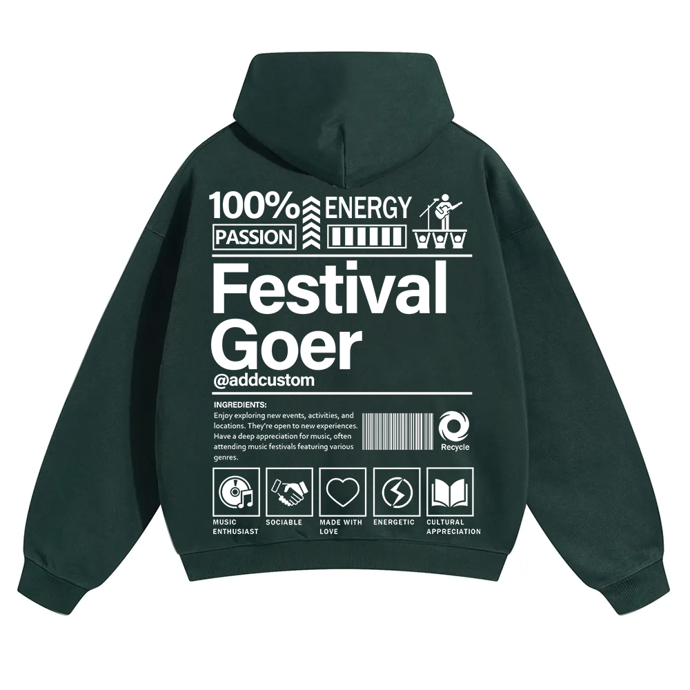 Festival Goer Custom Unisex Solid Color Hoodie wearishow