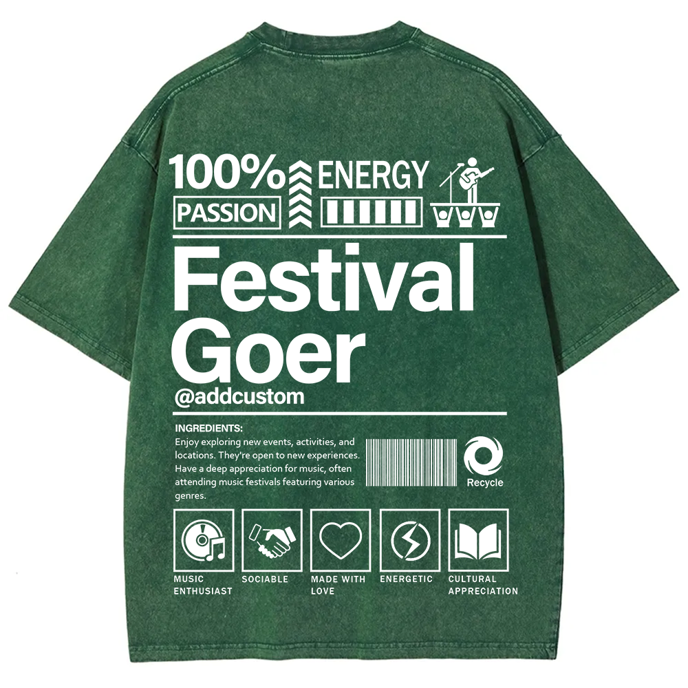 Festival Goer Custom Unisex Fit Washed T-Shirt