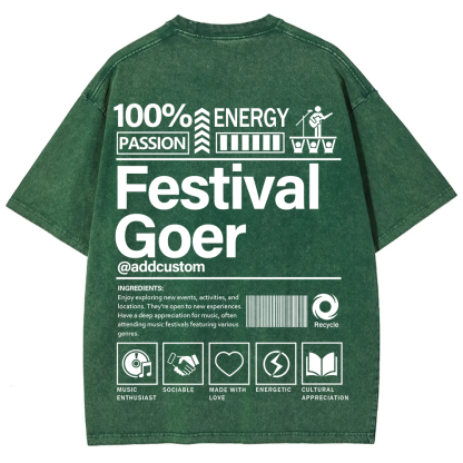 Festival Goer Custom Unisex Fit Washed T-Shirt