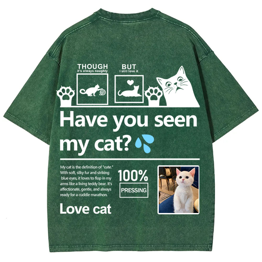 Cat Trick Customized Unisex Fit Washed T-Shirt