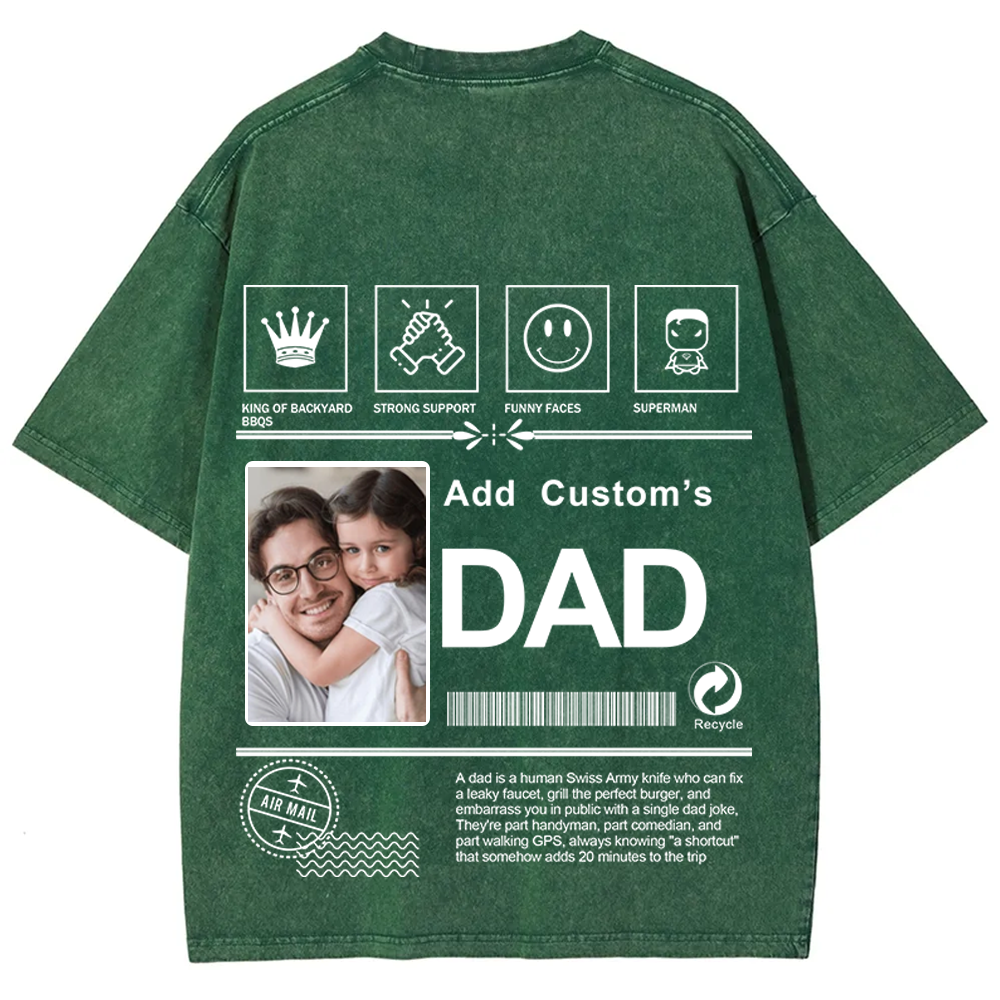 DAD Custom Unisex Fit Washed T-Shirt