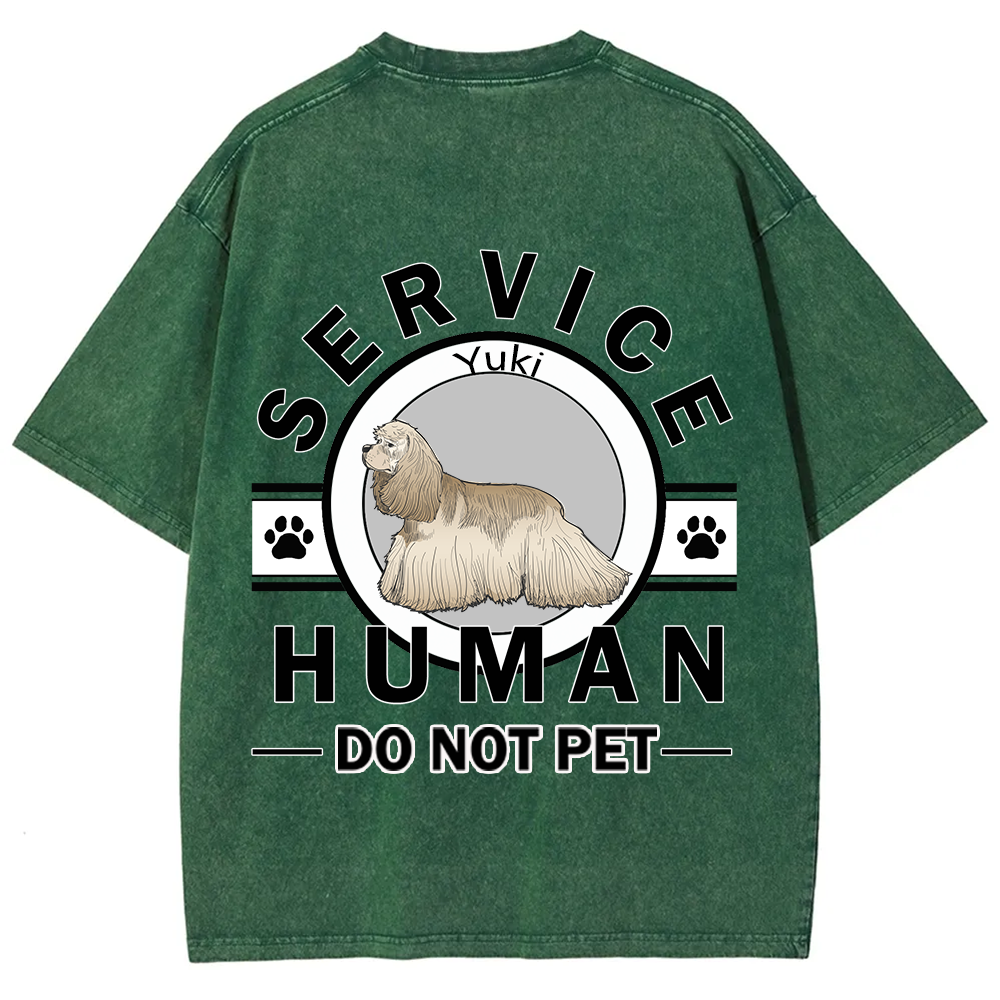 Service Human, Do Not Pet - Personalized Custom Unisex  Washed T-shirt