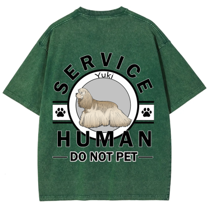 Service Human, Do Not Pet - Personalized Custom Unisex  Washed T-shirt