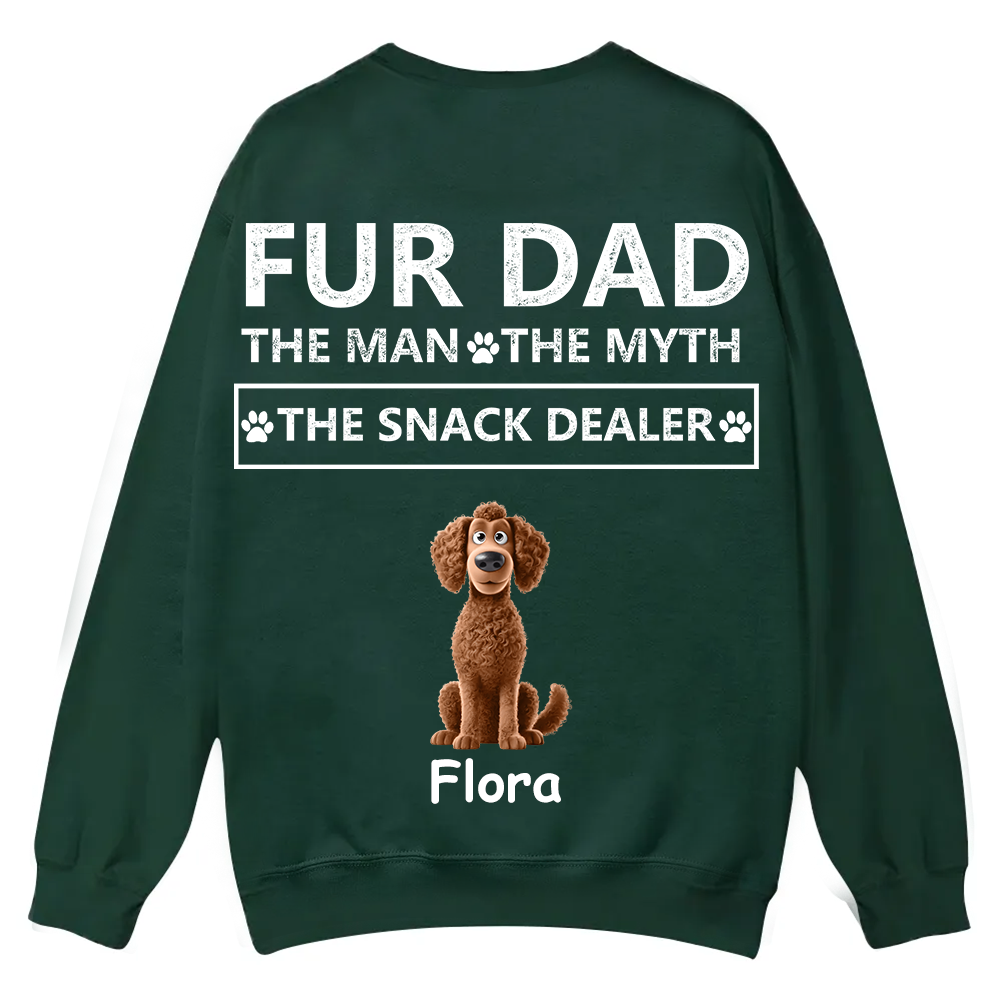 Fur Dad The Man The Myth The Snack Dealer - Personalized Custom Unisex Casual Crewneck Sweatshirt