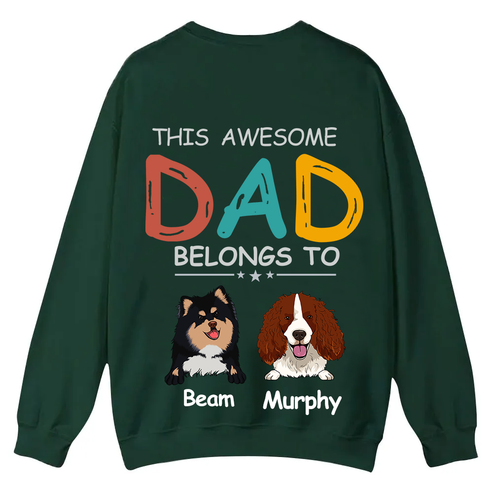 This Awesome Mom/Dad Belongs To - Personalized Custom Unisex Casual Crewneck Sweatshirt