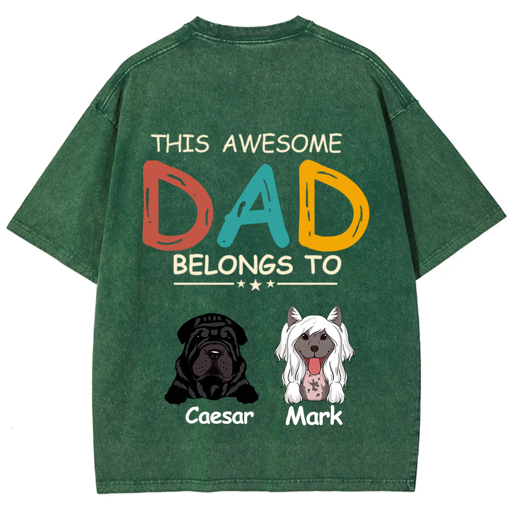 This Awesome Mom/Dad Belongs To - Personalized Custom Unisex  T-shirt