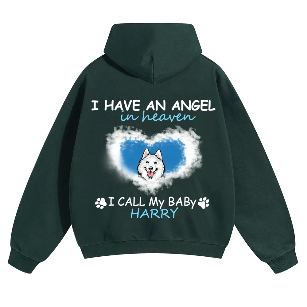 Have An Angel In Heaven - Personalized Custom Unisex Soild Color Hoodie