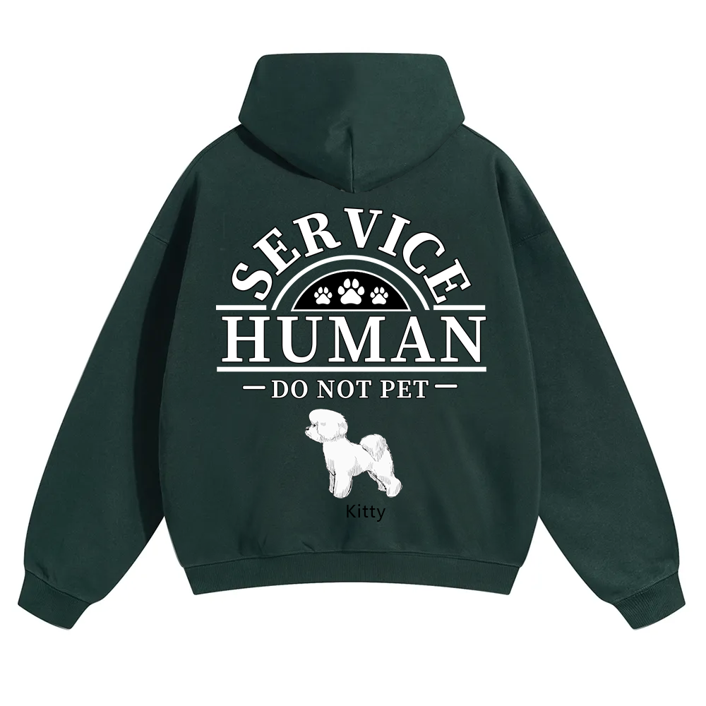 Service Human, Do Not Pet 2 - Personalized Custom Unisex Soild Color Hoodies wearishow