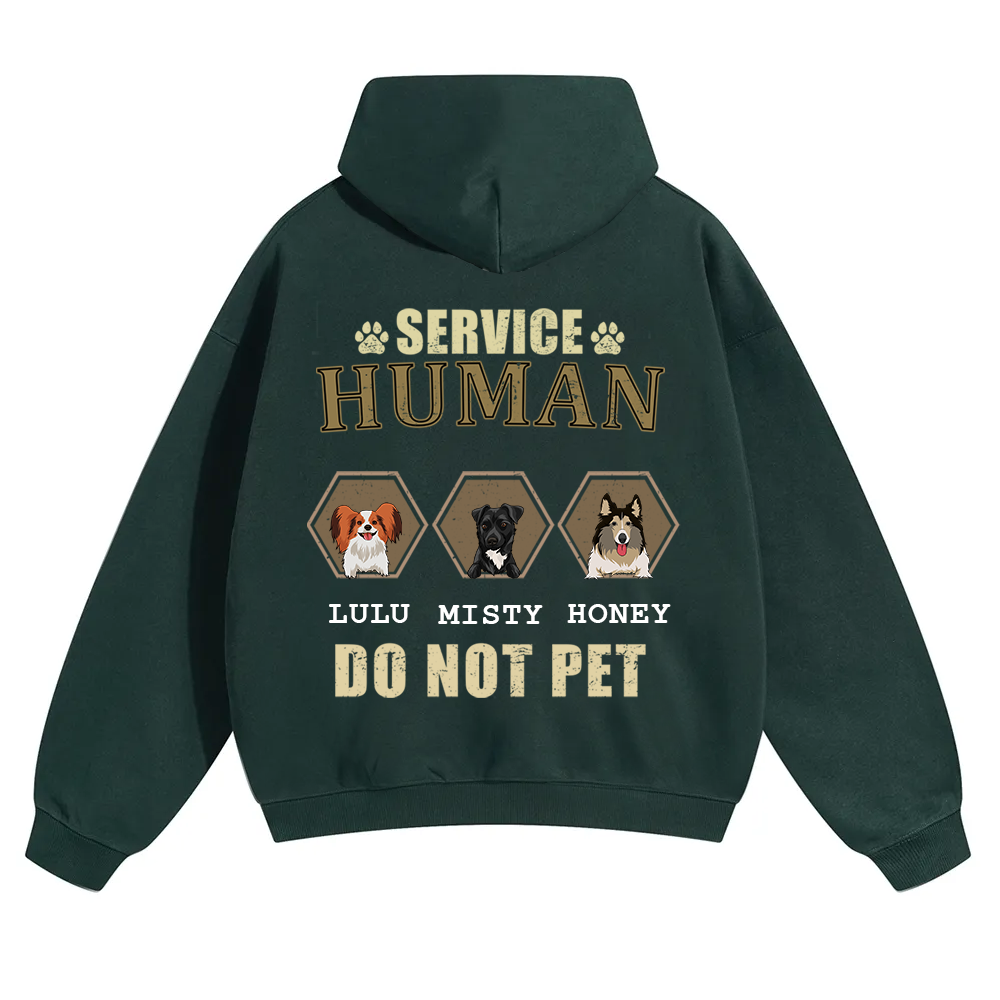 Service Human, Do Not Pet 4 - Personalized Custom Unisex Soild Color Hoodies wearishow