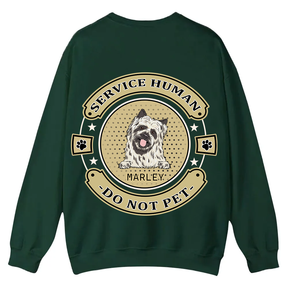 Service Human, Do Not Pet 14 - Personalized Custom Unisex Casual Crewneck Sweatshirt wearishow