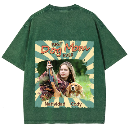 Retro Funny Dog Shirt Photo- Personalized Custom Unisex Fit Washed T-Shirt wearishow