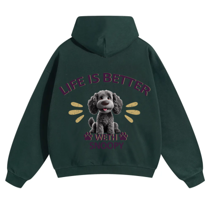 Better Life With My Dog - Personalized Custom Unisex Soild Color Hoodies wearishow