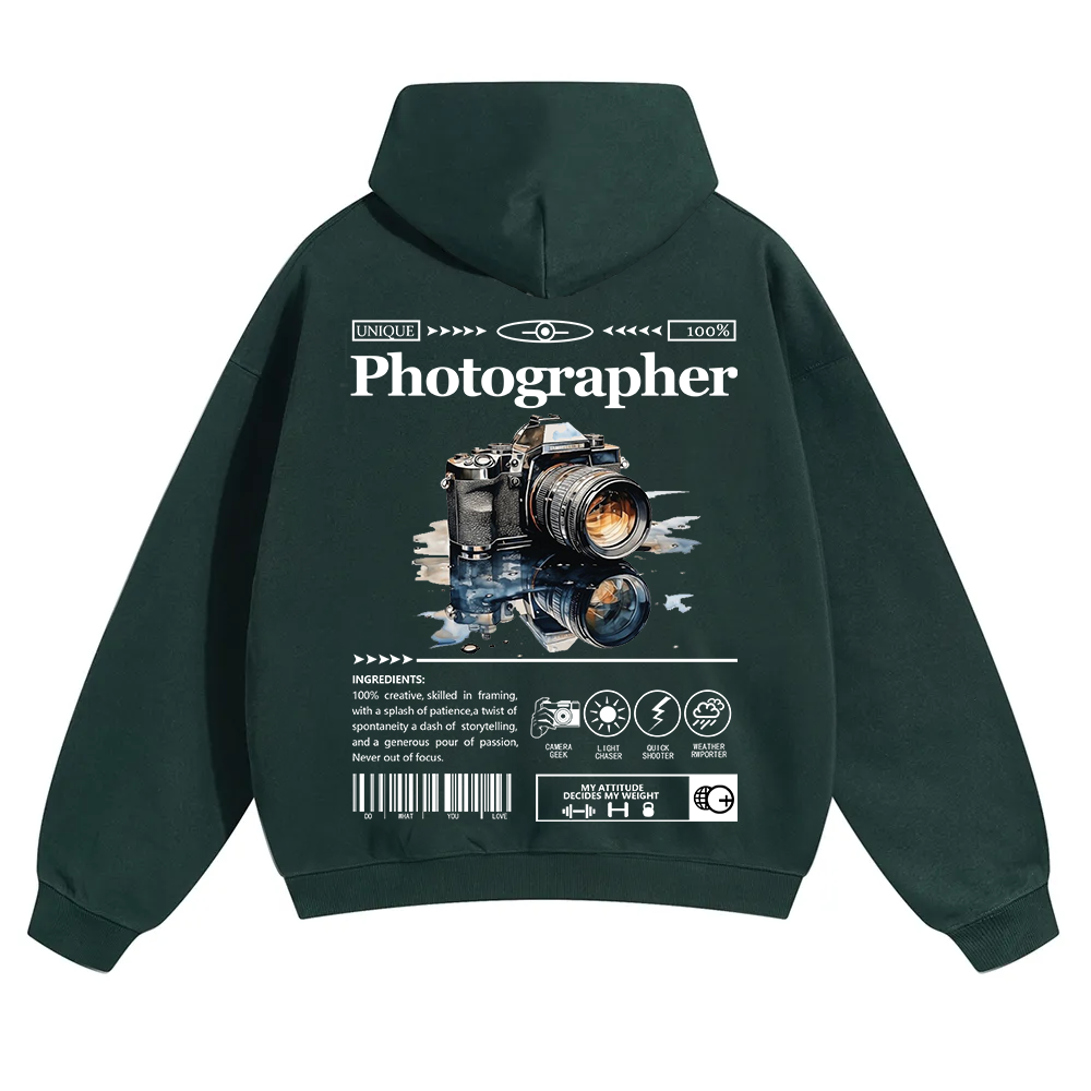 Photographer Unisex Solid Color Hoodie wearishow