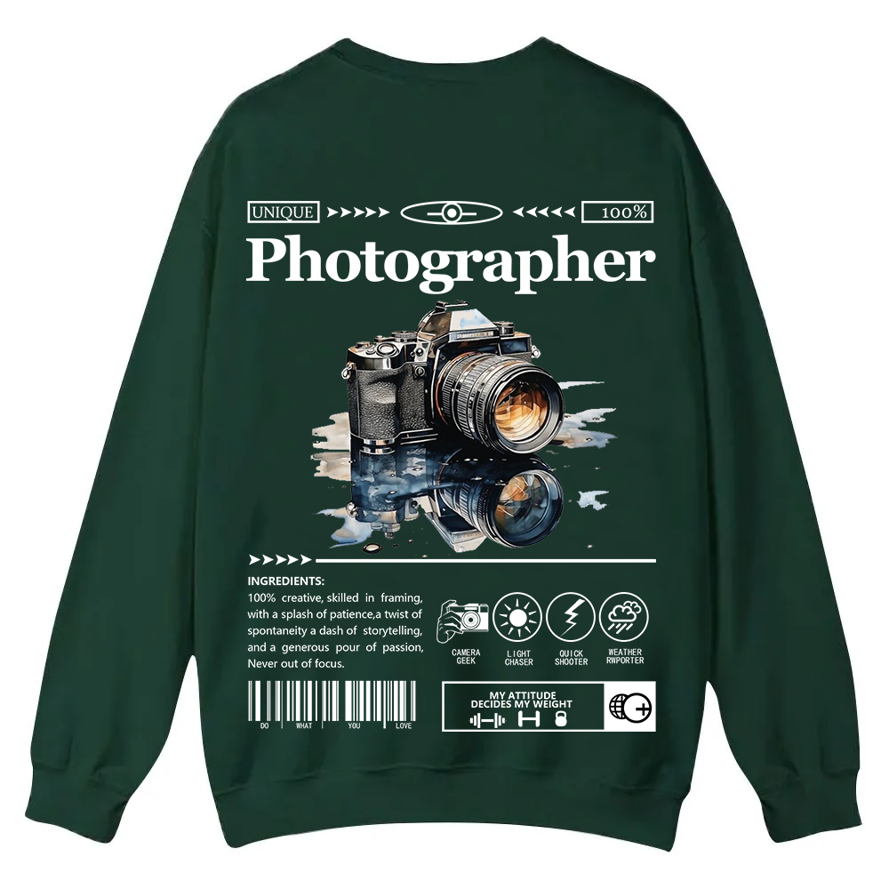 Photographer Casual Crewneck Sweatshirt wearishow