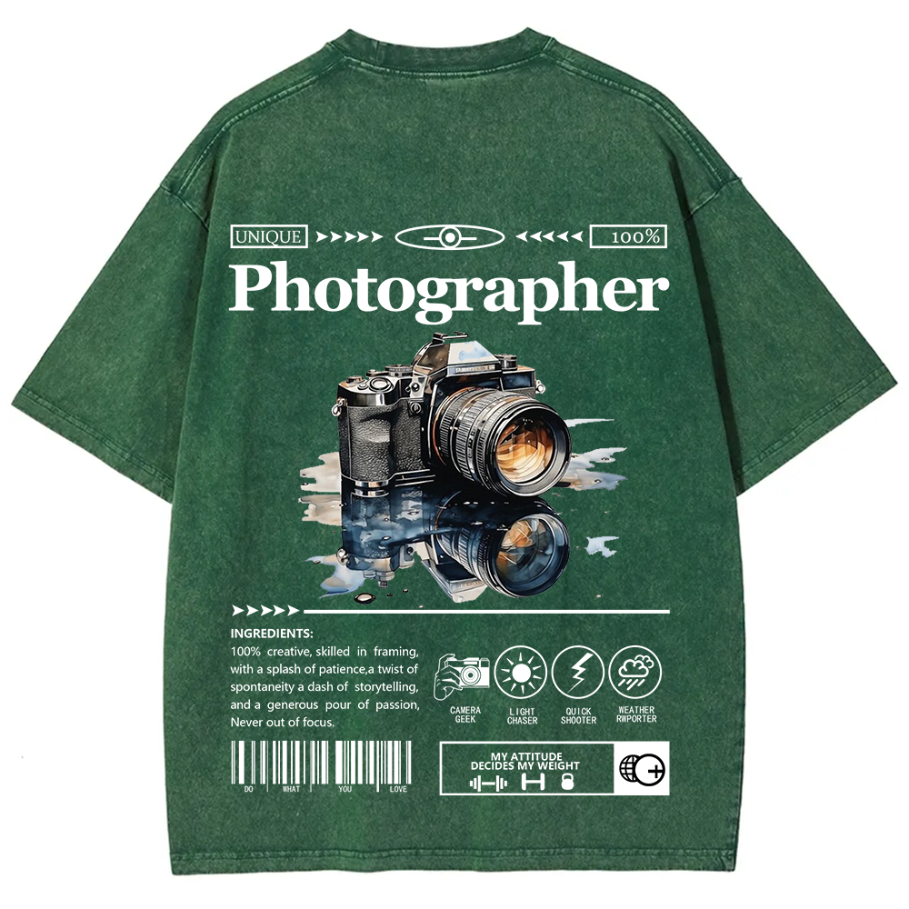 Photographer Unisex Fit Washed T-Shirt