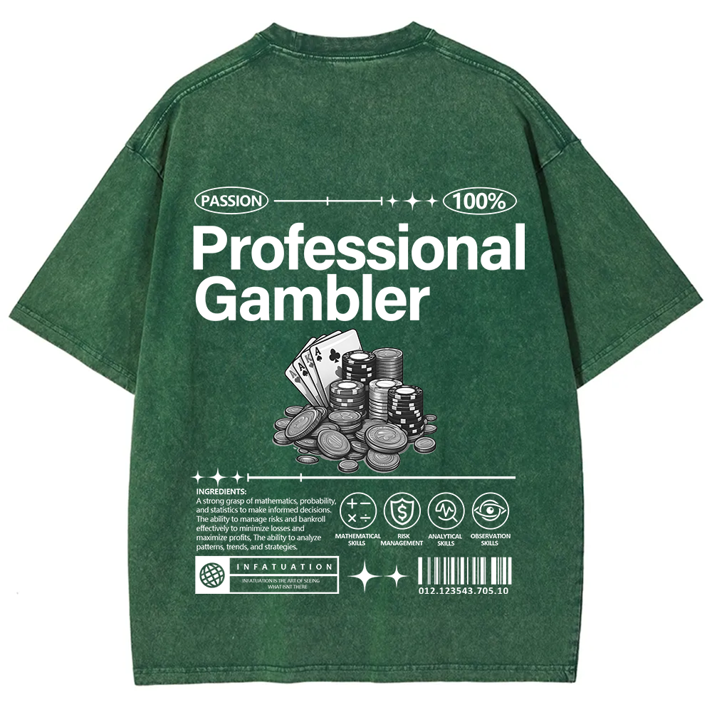 Professional Gambler Unisex Fit Washed T-Shirt