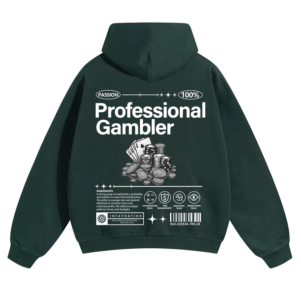 Professional Gambler Unisex Solid Color Hoodie wearishow