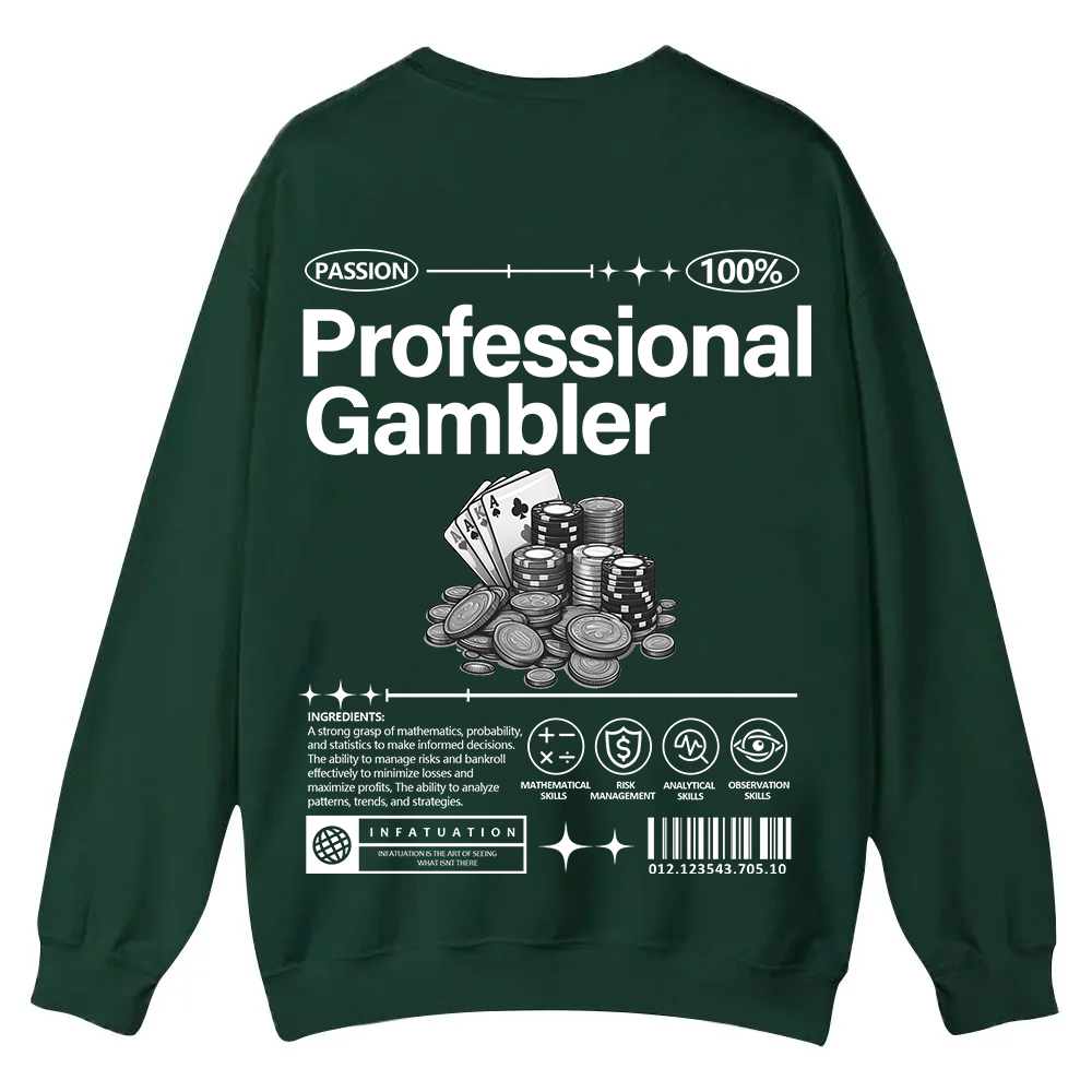 Professional Gambler Casual Crewneck Sweatshirt wearishow