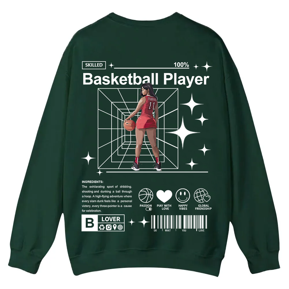 Basketball Player Casual Crewneck Sweatshirt wearishow