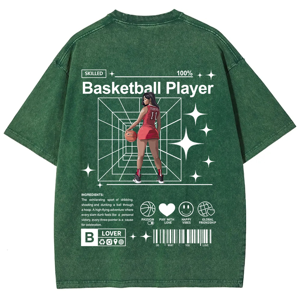 Basketball Player Unisex Fit Washed T-Shirt
