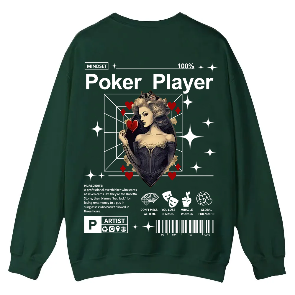 Poker Player Casual Crewneck Sweatshirt wearishow