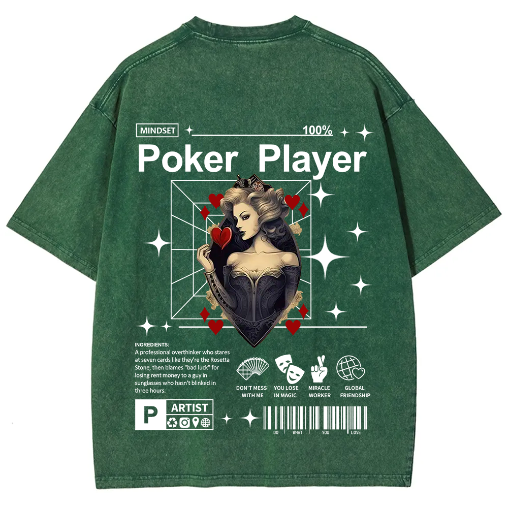 Poker Player Unisex Fit Washed T-Shirt