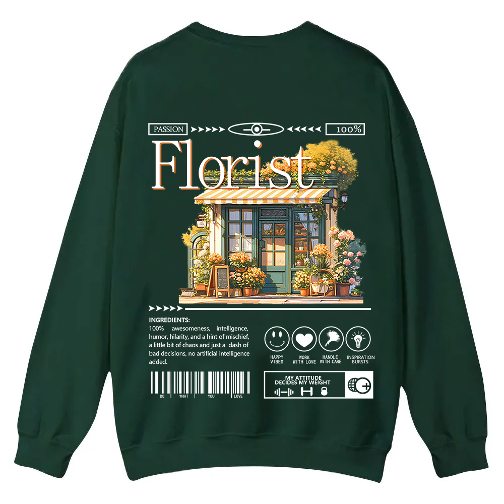Florist Casual Crewneck Sweatshirt wearishow