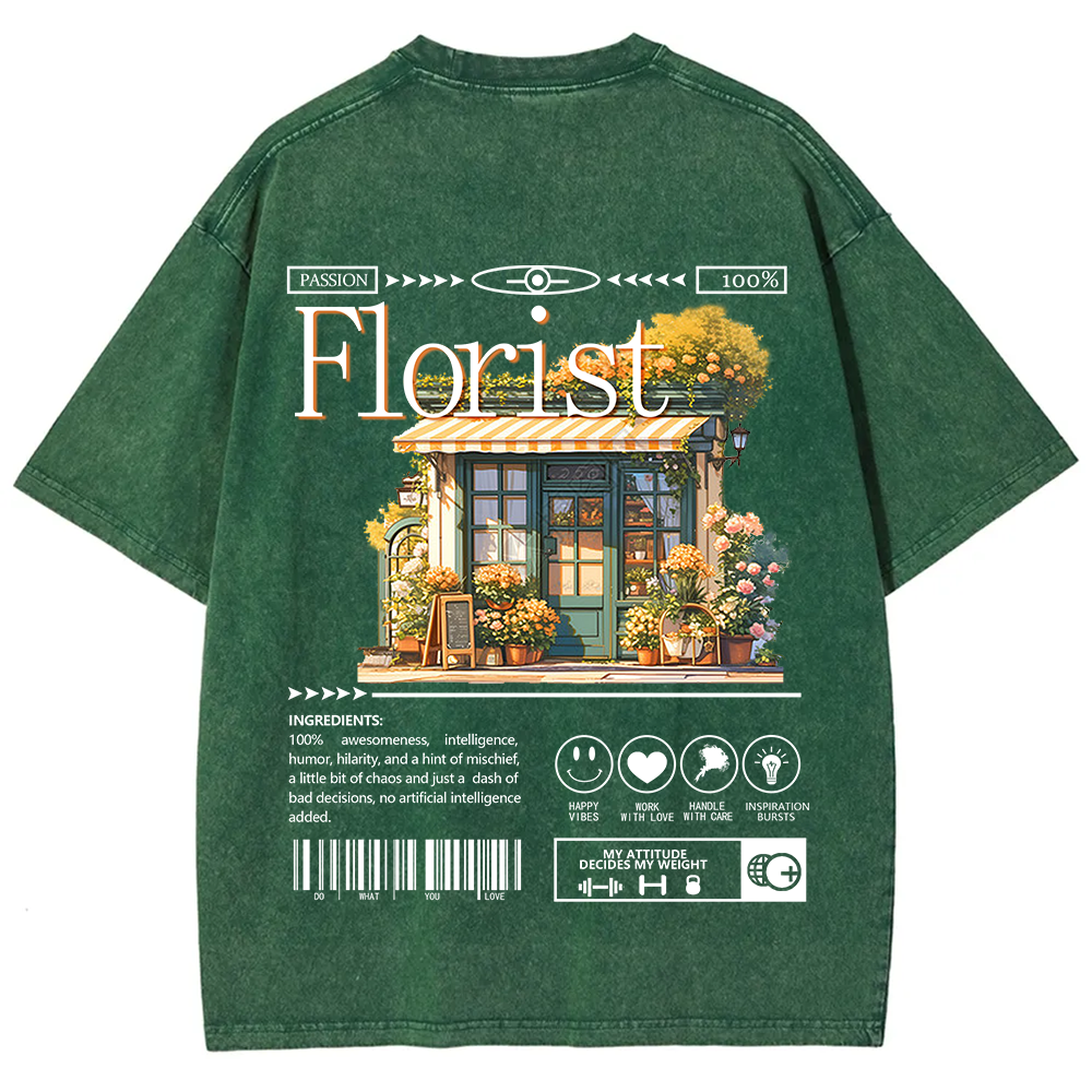 Florist Unisex Fit Washed T-Shirt