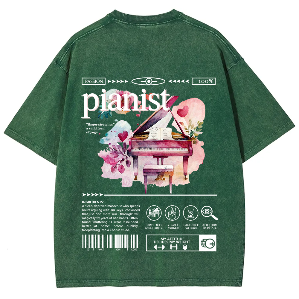 Pianist Unisex Fit Washed T-Shirt
