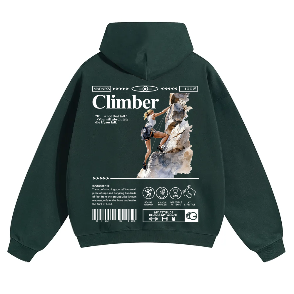 Climber Unisex Solid Color Hoodie wearishow