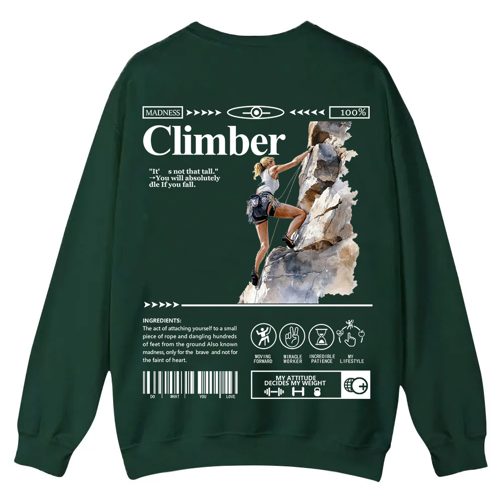 Climber Casual Crewneck Sweatshirt wearishow