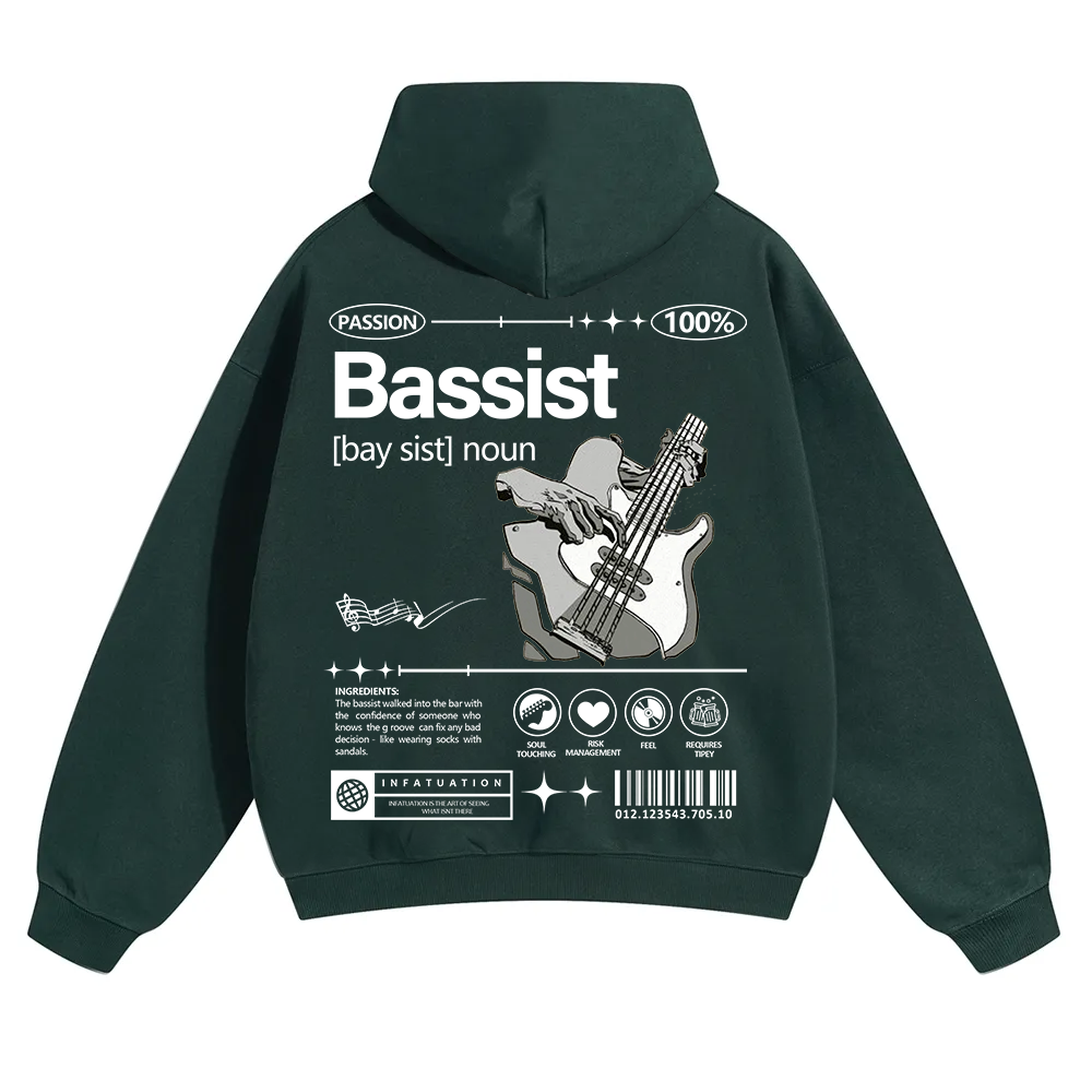 Bassist Unisex Solid Color Hoodie wearishow