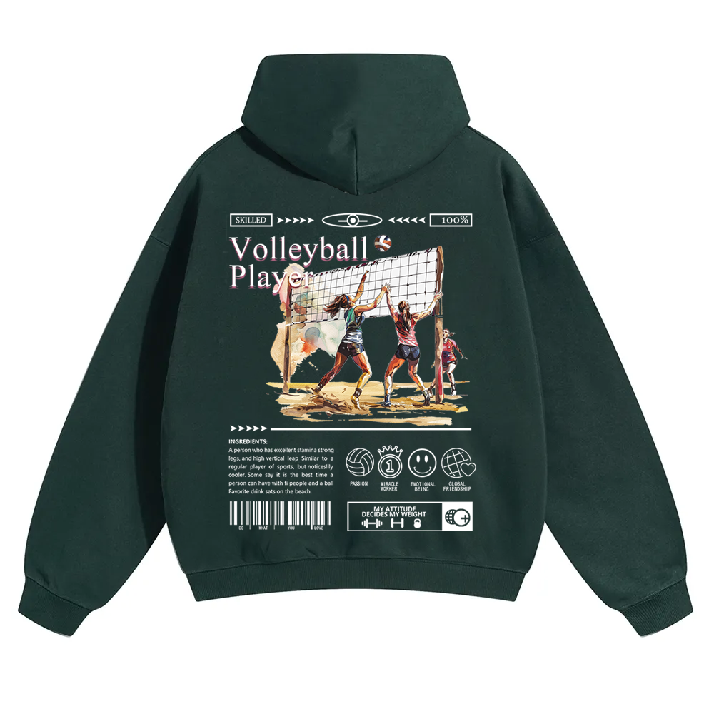 Volleyball Player Unisex Solid Color Hoodie wearishow
