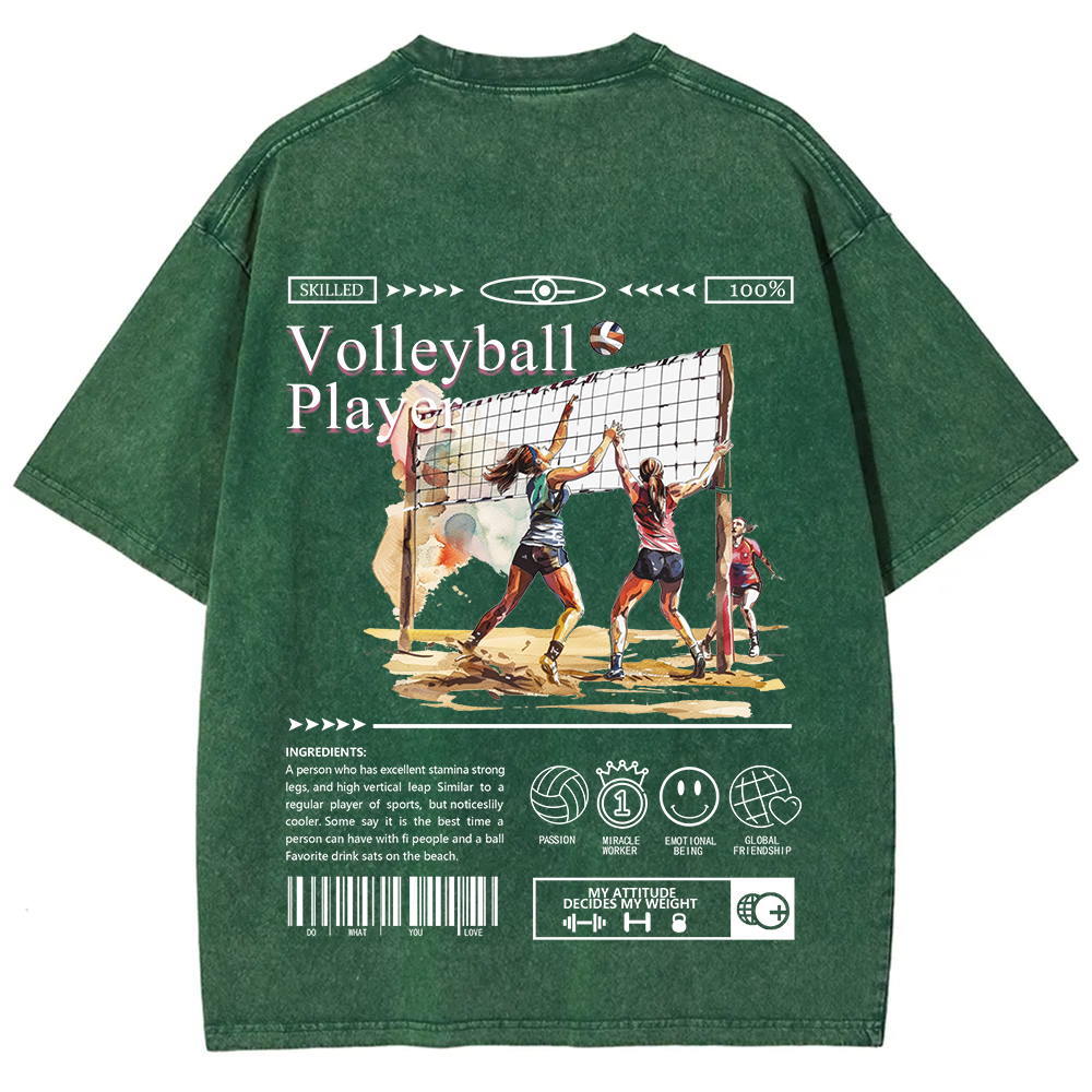 Volleyball Player Unisex Fit Washed T-Shirt
