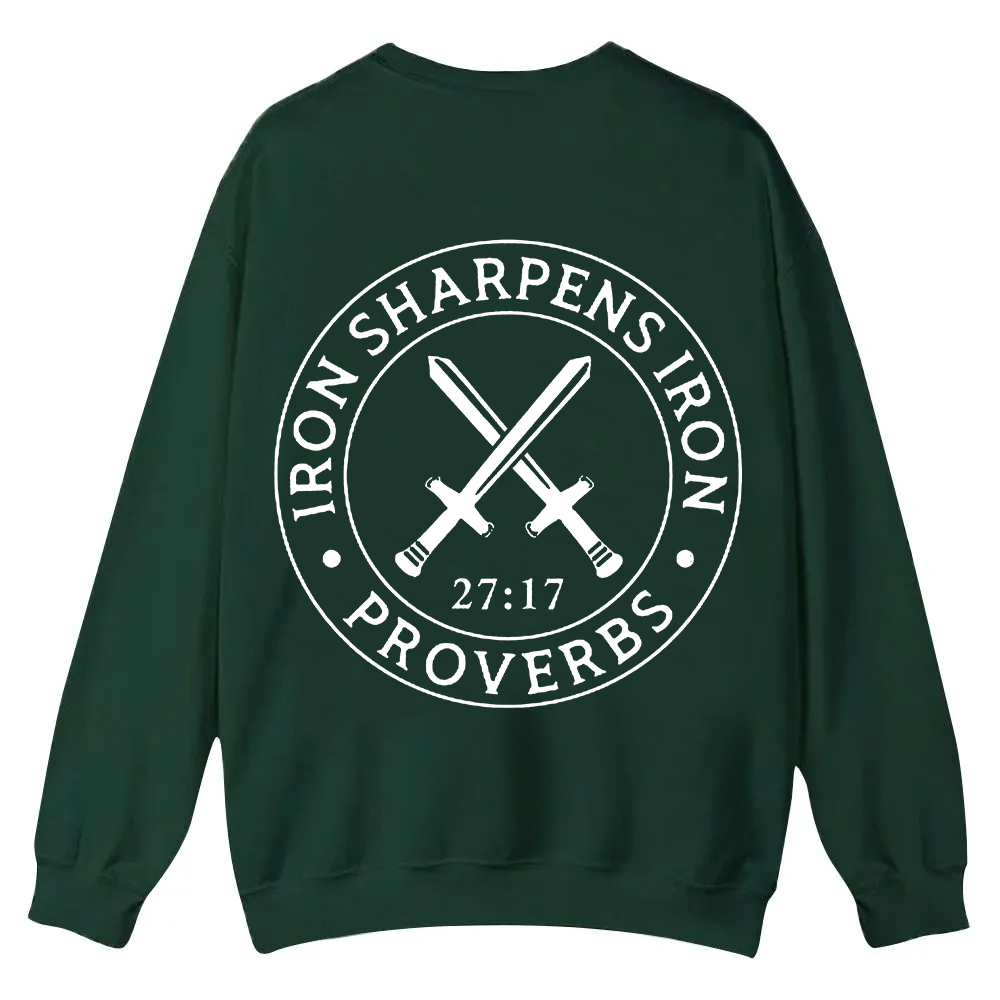 Iron Sharpens Iron PRVOERBS 27:17 Christian Casual Crewneck Sweatshirt wearishow