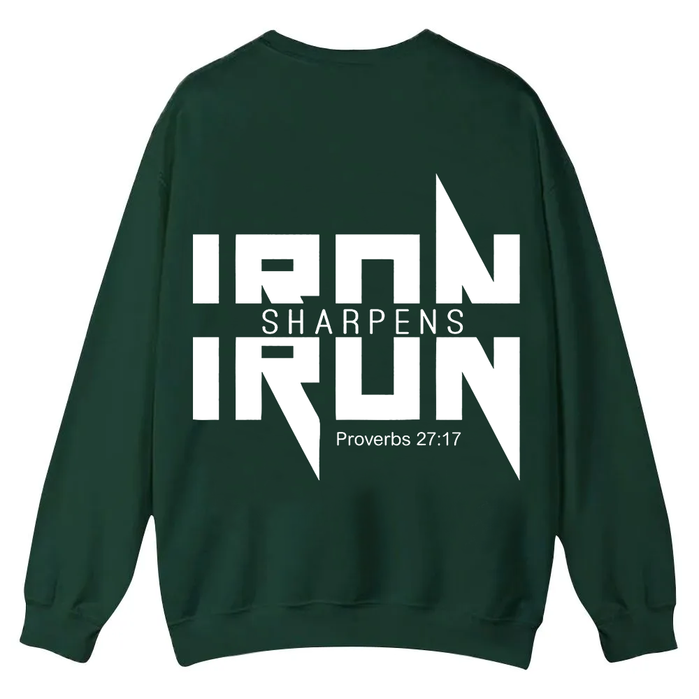 Iron Sharpens Iron Christian Casual Crewneck Sweatshirt wearishow