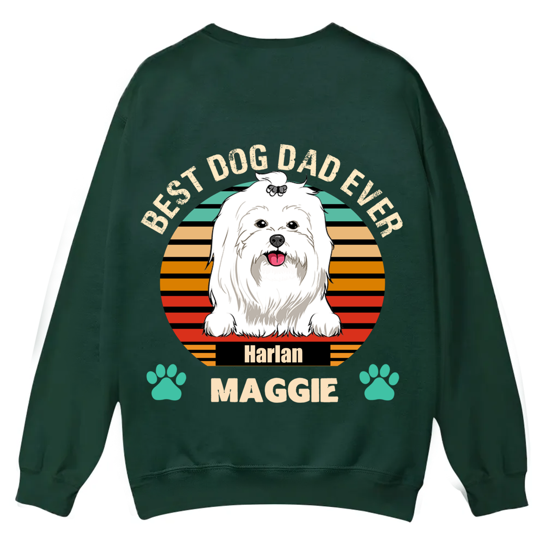 Best Dog Mom and Dad Ever - Personalized Custom Unisex Casual Crewneck Sweatshirt