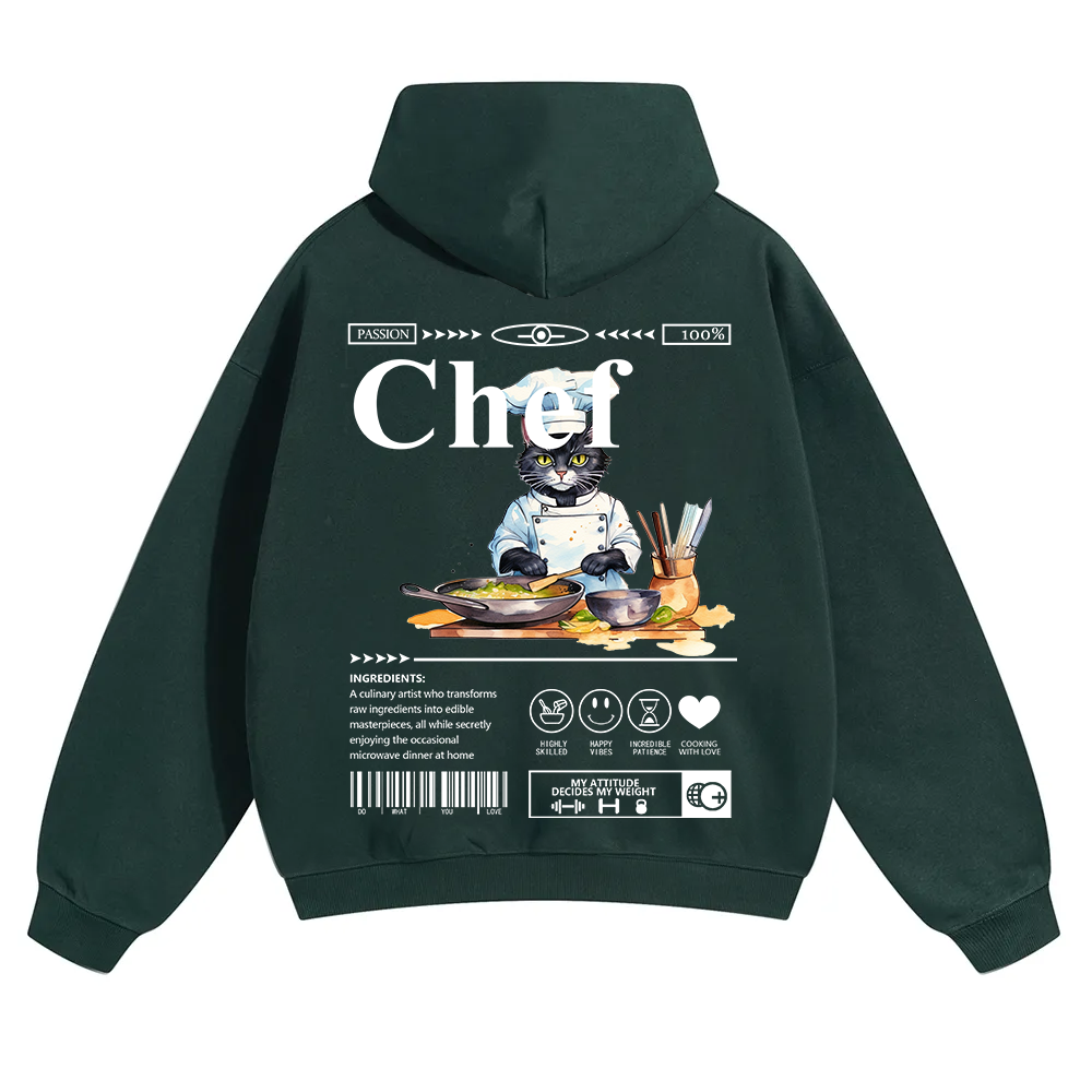 Chef Unisex Solid Color Hoodie wearishow