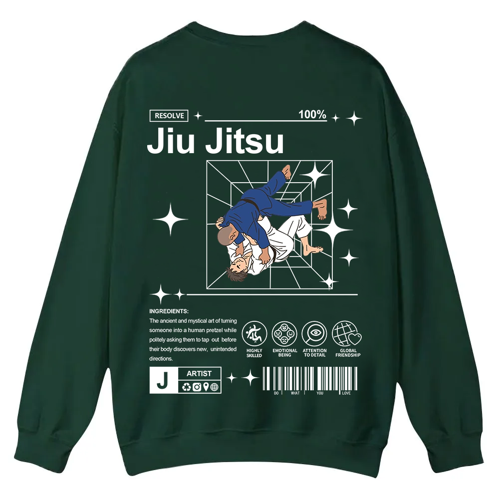 Jiu Jitsu Casual Crewneck Sweatshirt wearishow