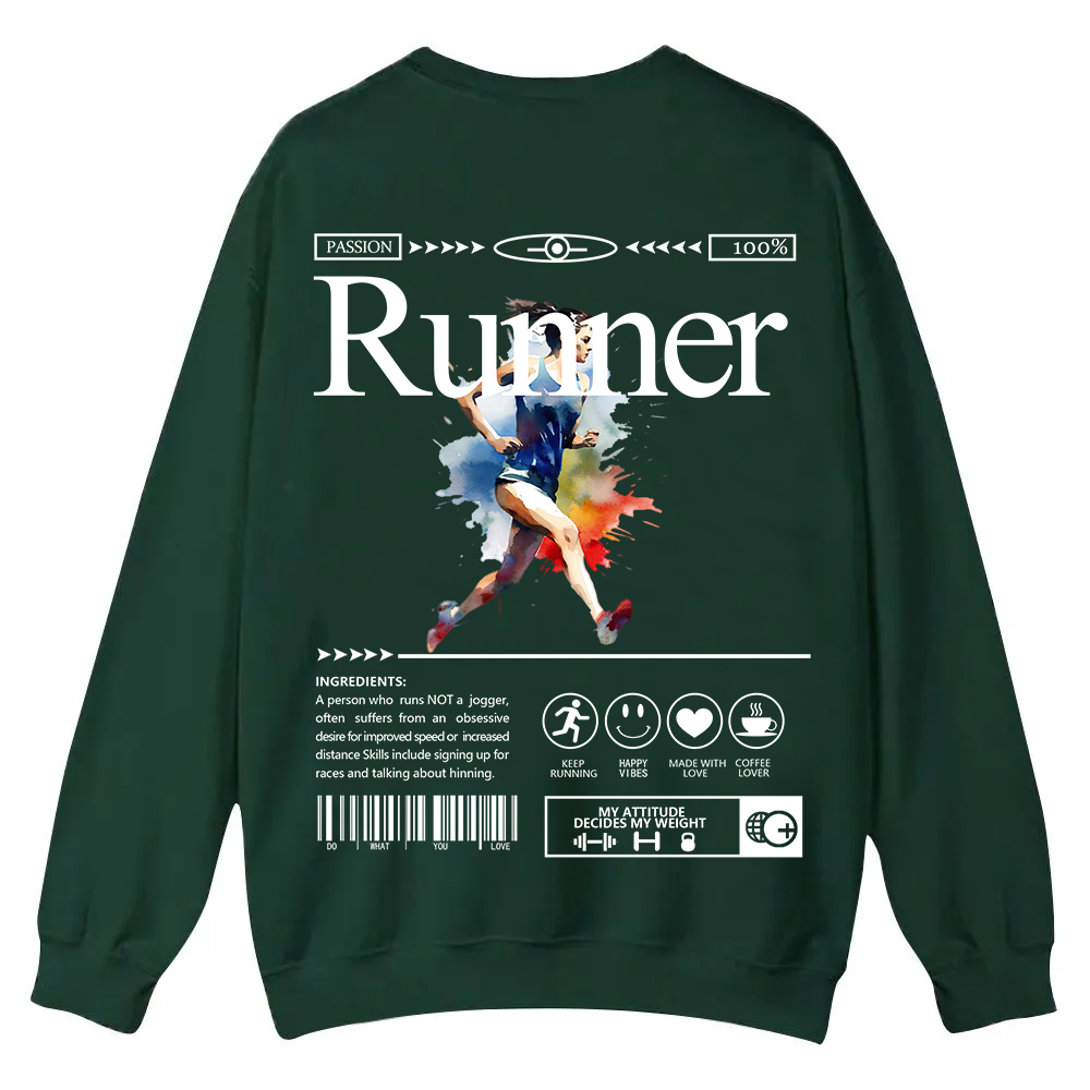 Runner Casual Crewneck Sweatshirt wearishow