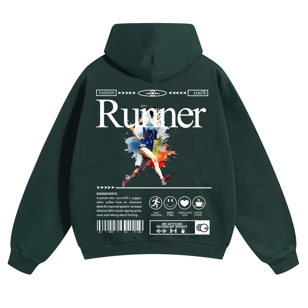 Runner Unisex Solid Color Hoodie wearishow