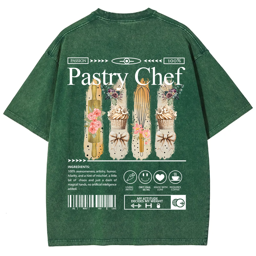 Pastry Chef Unisex Fit Washed T-Shirt