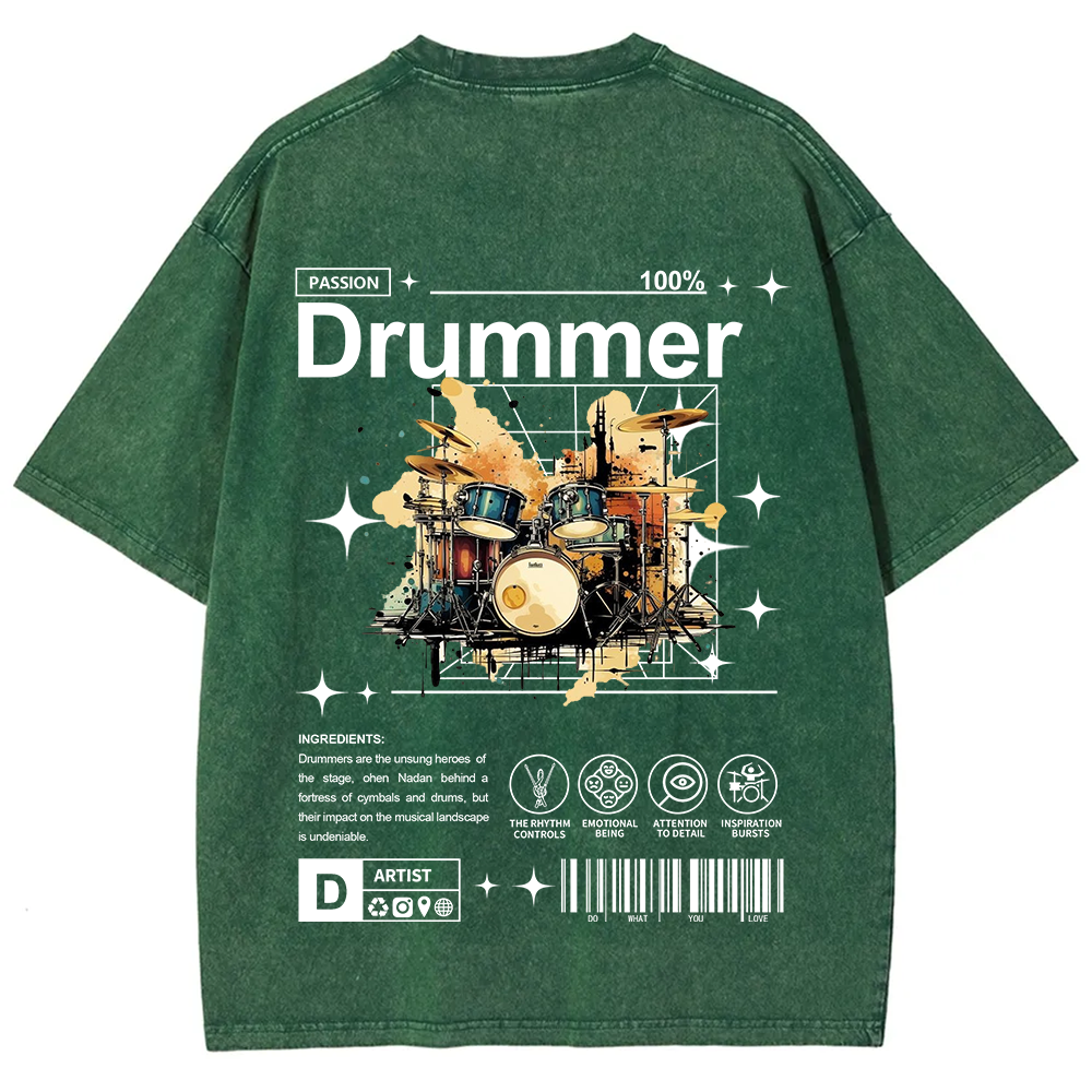 Drummer Unisex Fit Washed T-Shirt